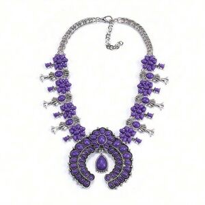 Elegant Purple Floral Necklace